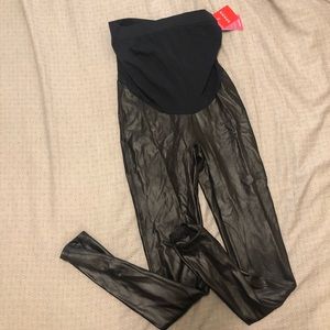 Maternity Faux Leather Spanx leggings medium NWT